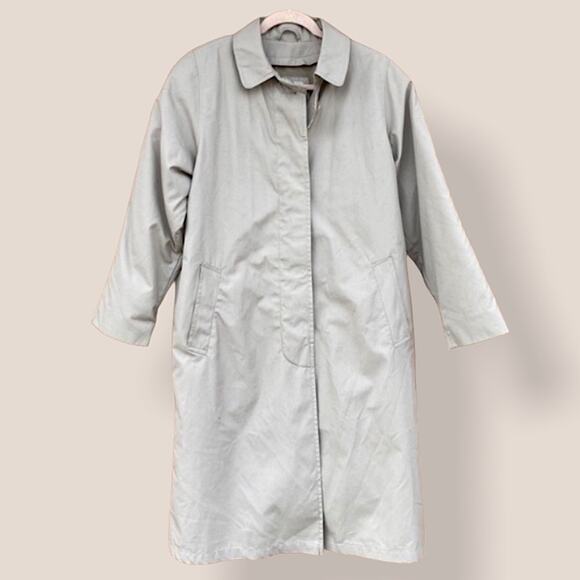 Vintage 90s Dry Dock Neutral Tan Oversized Size 10 Longline Raincoat/Trench Coat - Picture 6 of 15